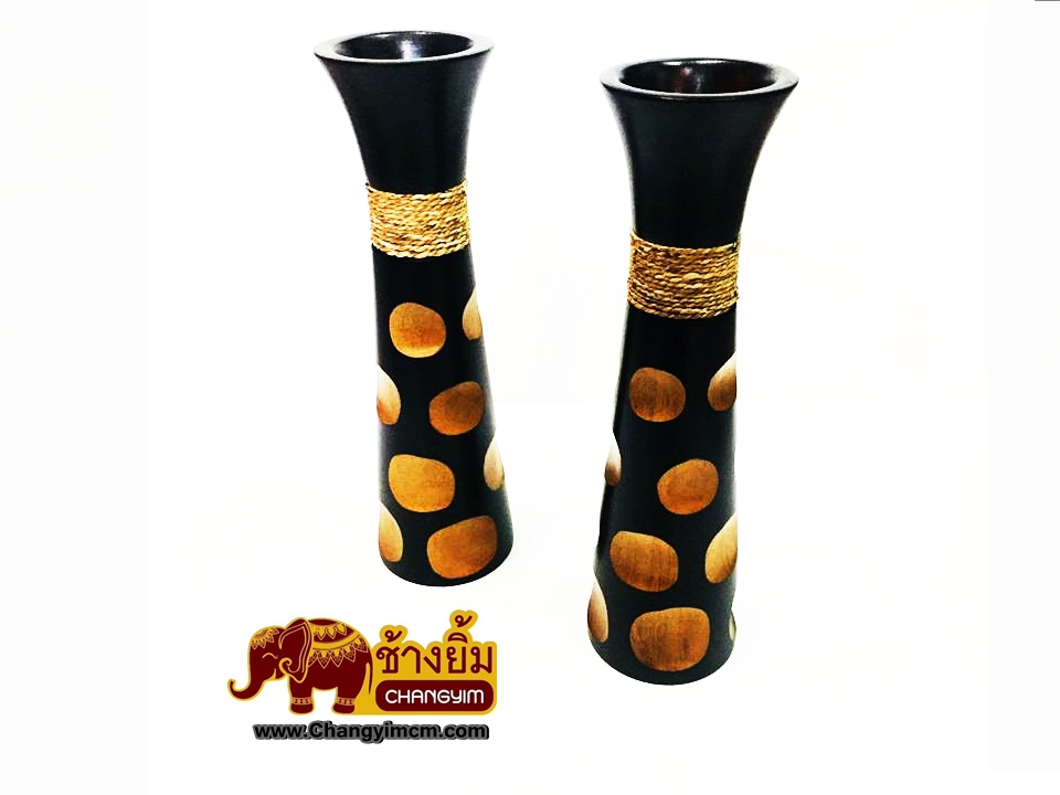 แจกันไม้มะม่วง 14 นิ้ว ( ขูดข้างกลม )