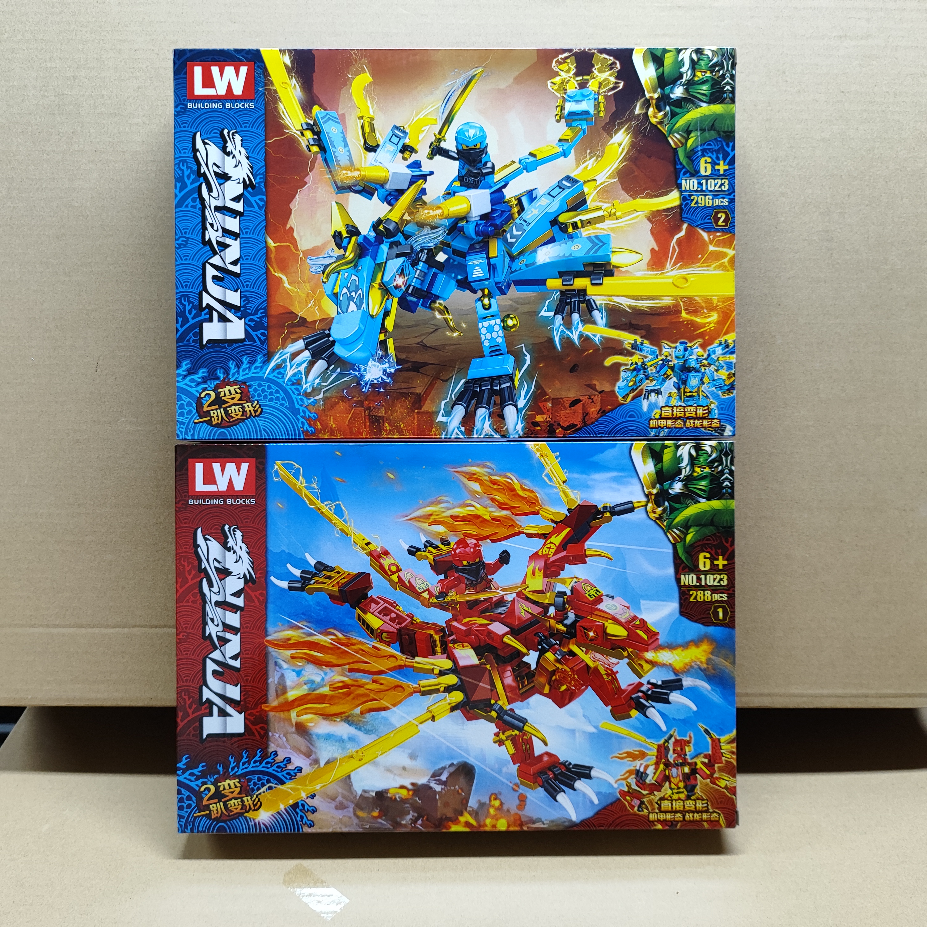 เลโก้จีน LW 1023 ชุด Ninja มังกร 2in1 แต่ละกล่องต่อได้ 2 แบบ
