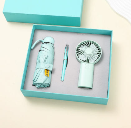 ชุดของขวัญปีใหม่,ชุดร่มพัดลมปากกา,ของขวัญปีใหม่สกรีนโลโก้