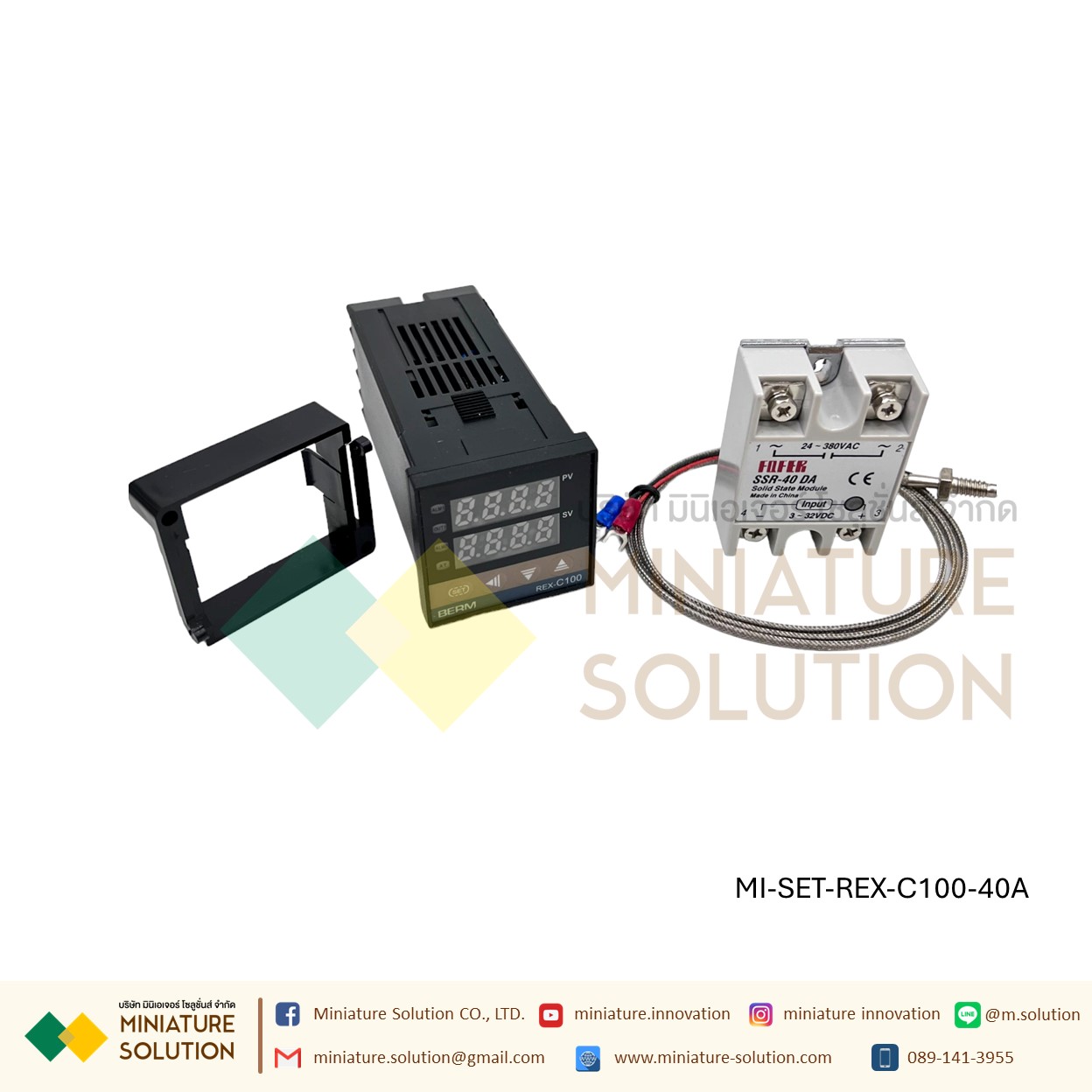 REX-C100FK05-V*DA เครื่องควบคุมอุณหภูมิดิจิทัล LED SSRเอาท์พุทเทอร์โมคัปเปิลชนิด K(Thermostat+thermocouple+SSR)