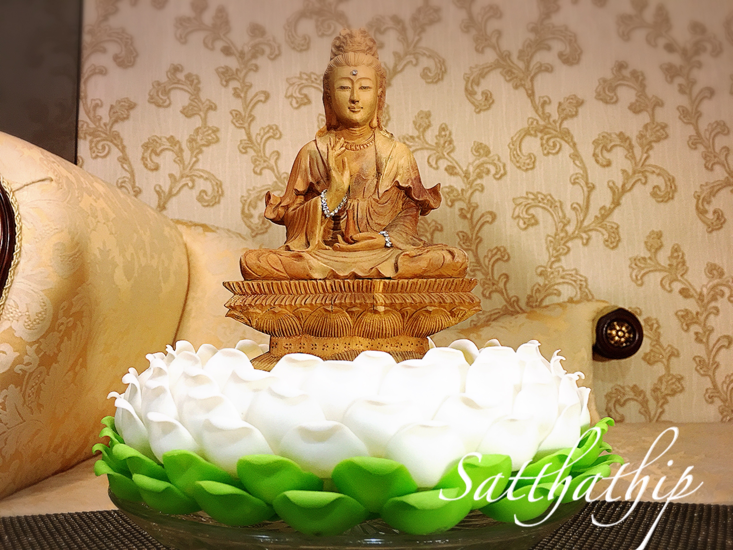 ถาดดอกชบา ประดิษฐ์จากดิน/ ฐานดอกชบา ประดิษฐ์จากดิน/ ดอกชบา-Hibiscus Tray