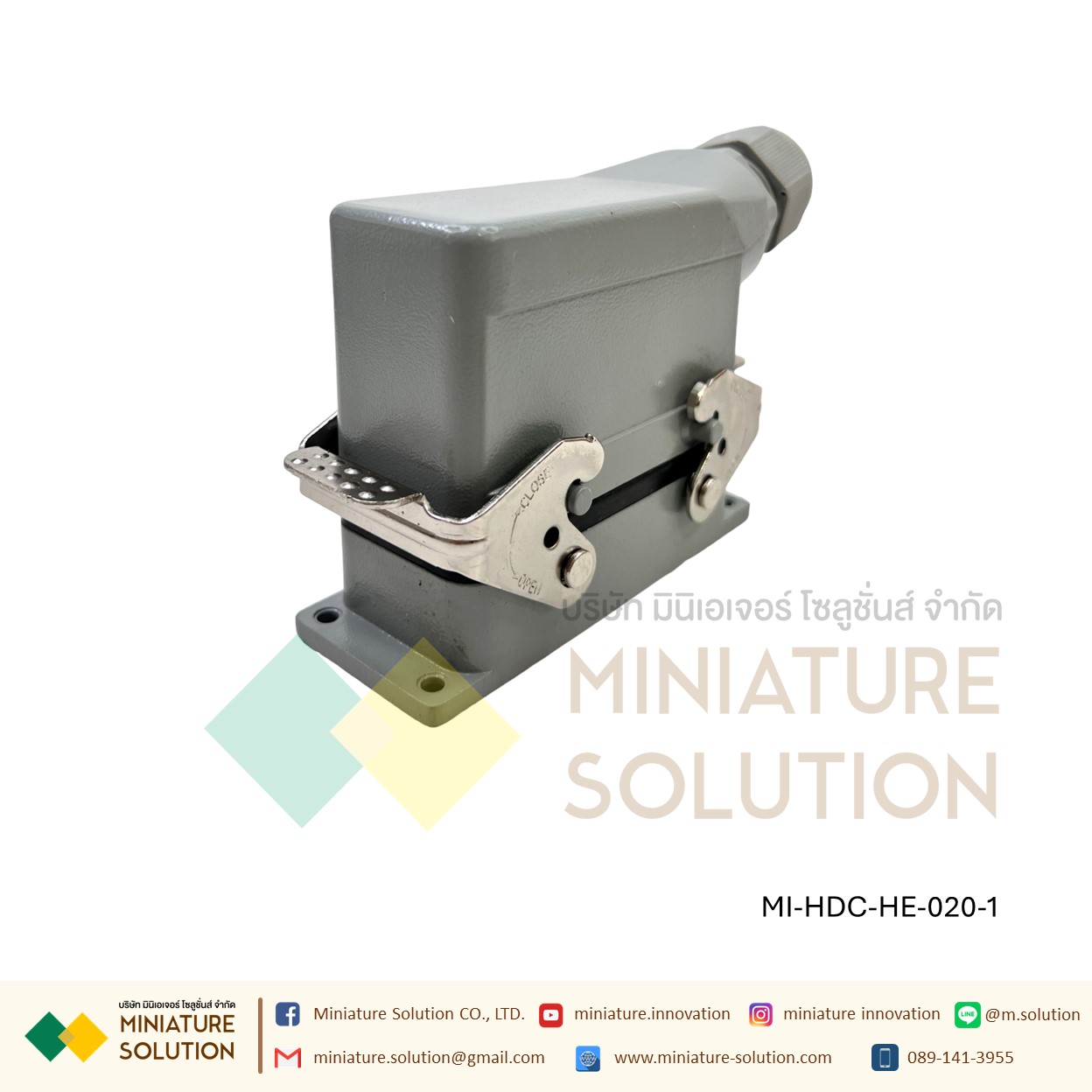 ปลั๊กเชื่อมต่อใช้สำหรับงานหนัก Heavy Duty Connectors Power แบบขันสกรู 16A 500V HDC-HE-4/6/10/16/20/24/32/48 Core กันน้ำ