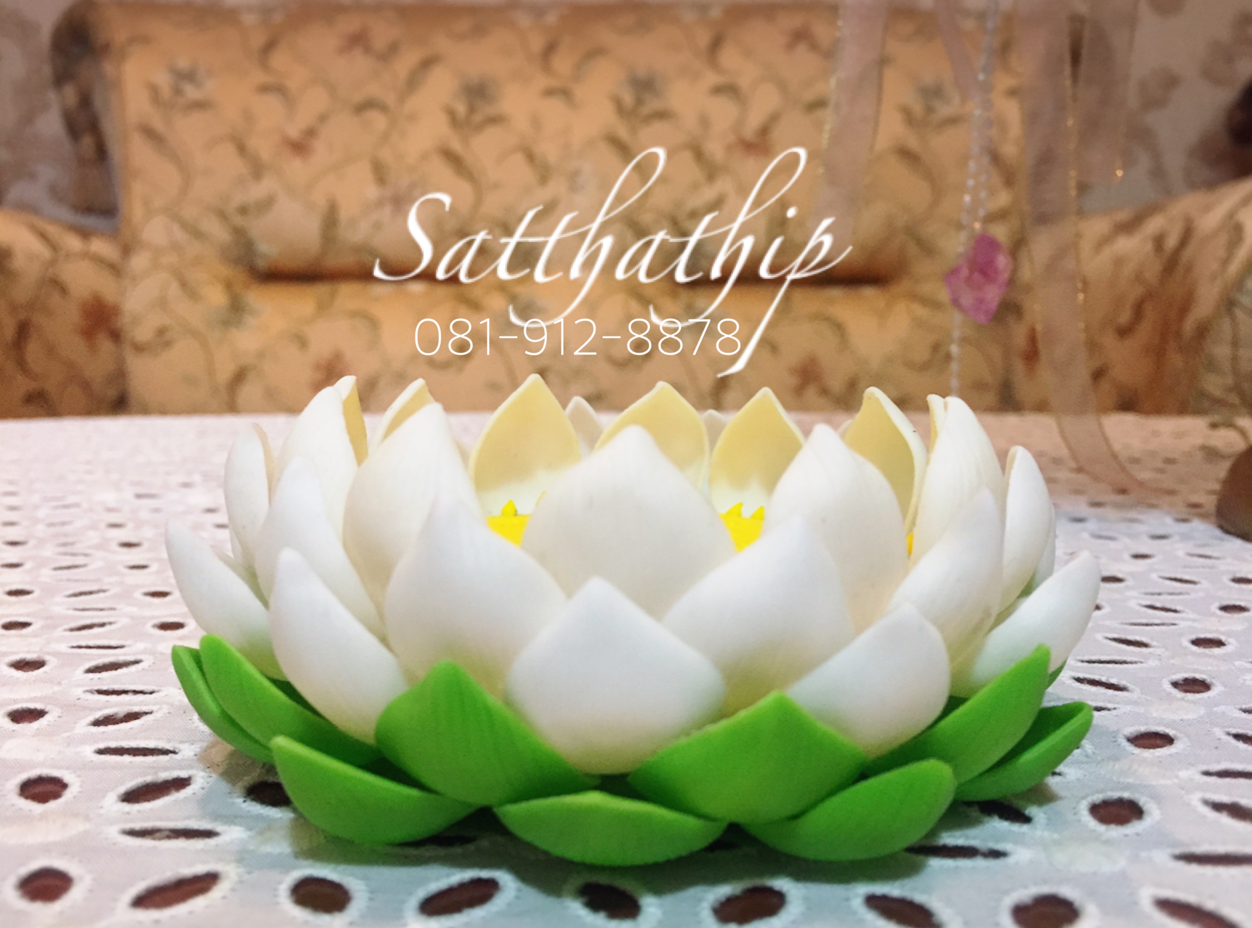 ถาดบัว ประดิษฐ์จากดิน/ฐานบัว ประดิษฐ์จากดิน/ พานบัว ประดิษฐ์จากดิน-Tray