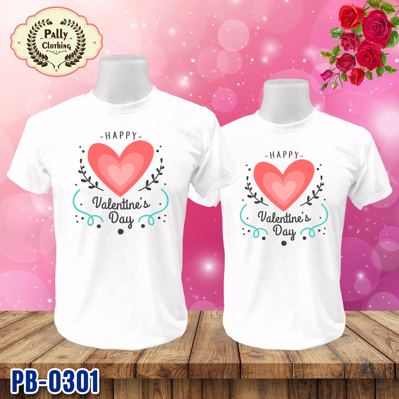 เสื้อวันวาเลนไทน์ PB-0301 ลาย HAPPY Valentine's Day