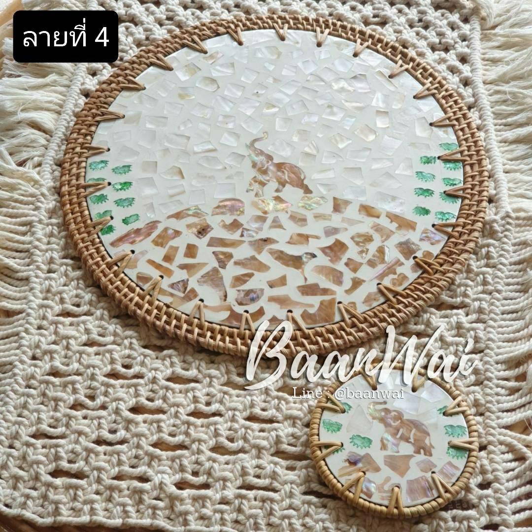 แผ่นรองจานเปลือกหอยมุก