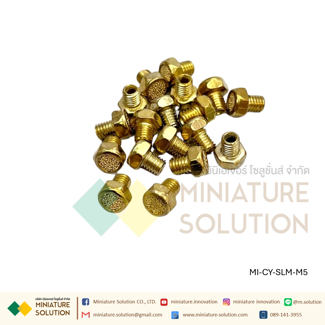 ข้อต่อลม Silencer เก็บเสียง / Muffler หลายขนาด ขนาด SLM-M5, 1, 2, 3, 4, 6, (mm) 1,1.2,1.5 ,2 (inch) (SLM-01/02/03/04/M5)