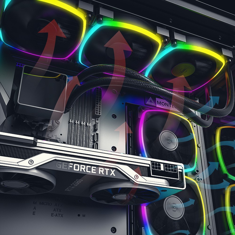 MONTECH AX120 PWM 3 IN 1 PACK WITH FAN HUB X 1 (BLACK) [1Y]