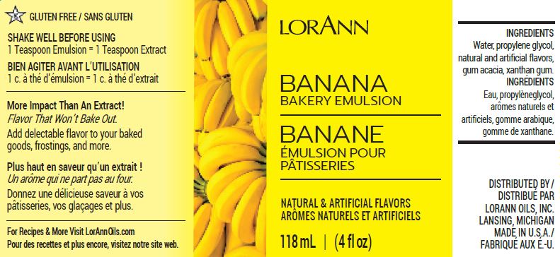 LORANN Banana Emulsion 4 Oz. กลิ่นกล้วย (118 ml) (06-7622-03)