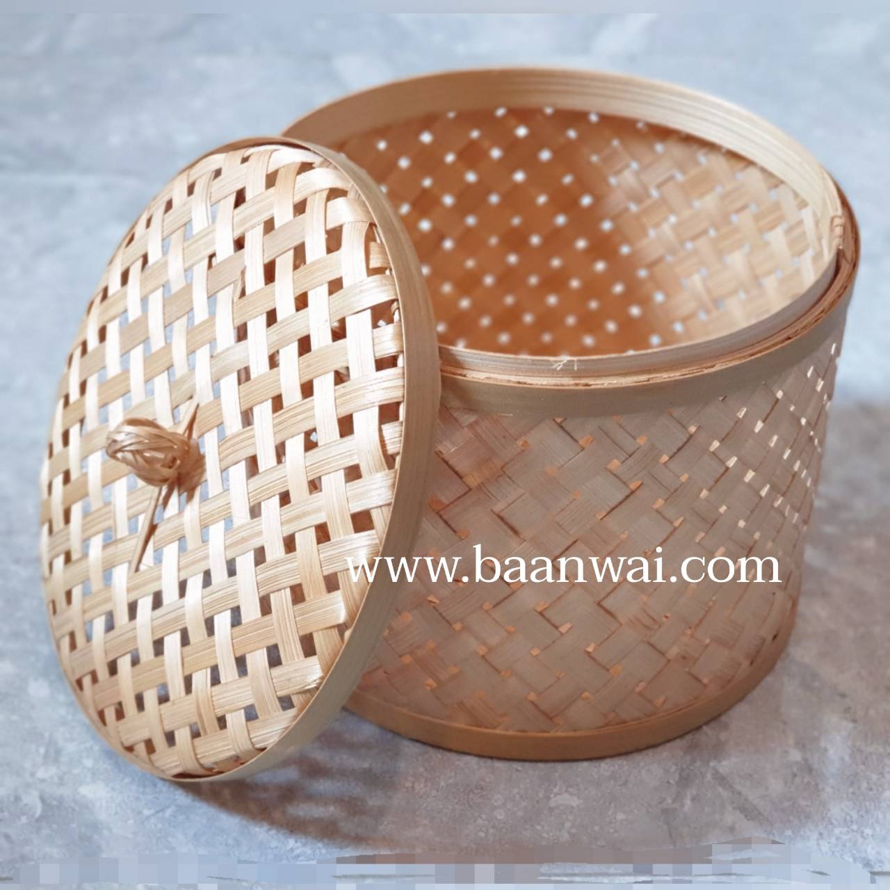 กล่องไม้ไผ่ ทรงกลม กล่องใส่ของ