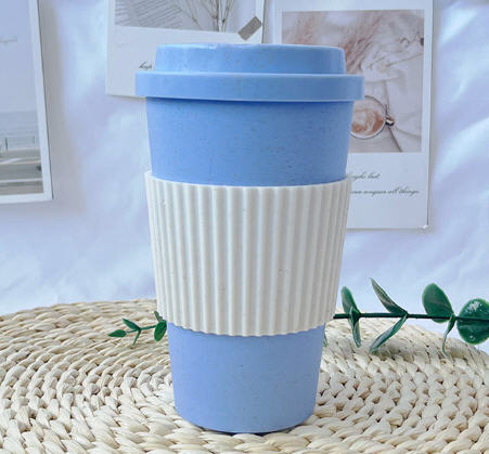 แก้วกาแฟ,แก้วกาแฟพลาสติก,แก้วกาแฟพลาสติกพร้อมฝาปิด,แก้วกาแฟฟางข้าวสาลี,500ml