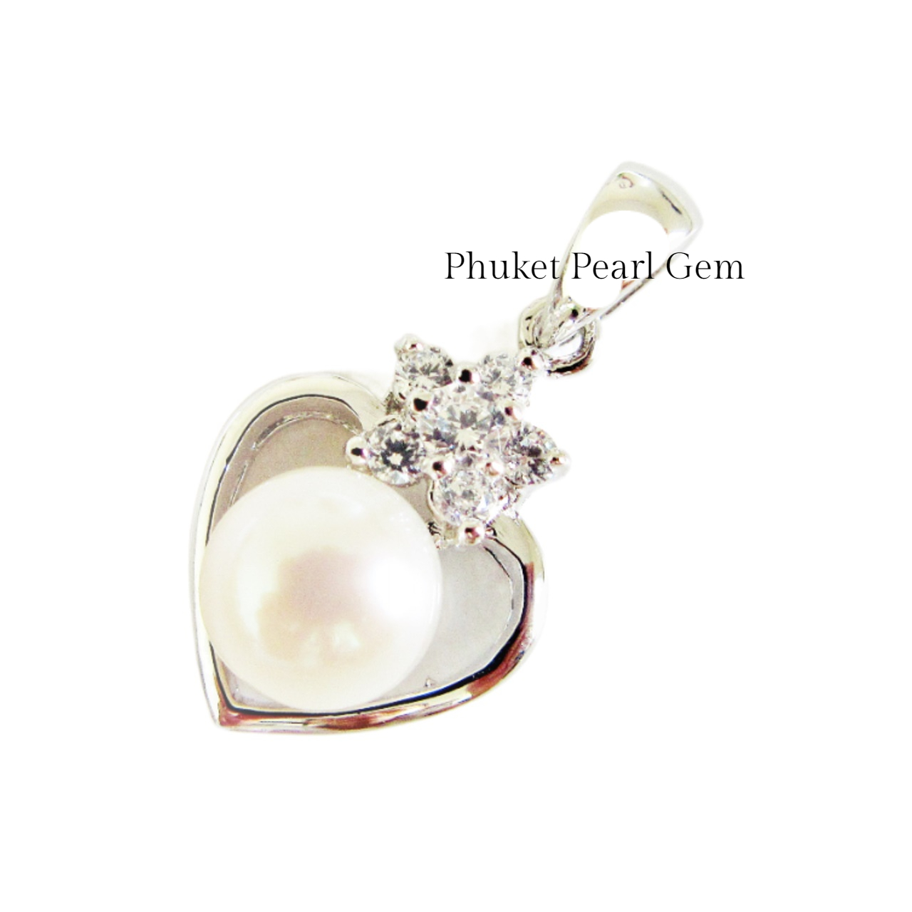 Sterling Silver White Pearl Heart Pendant