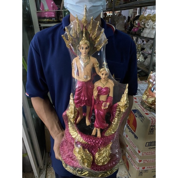 ปู่ศรีสุทโธเเม่ย่าศรีประทุมมา ปู่ย่า สูง19นิ้ว สีประจำวัน กดเลือกบูชาตามสีได้เลยค่ะ