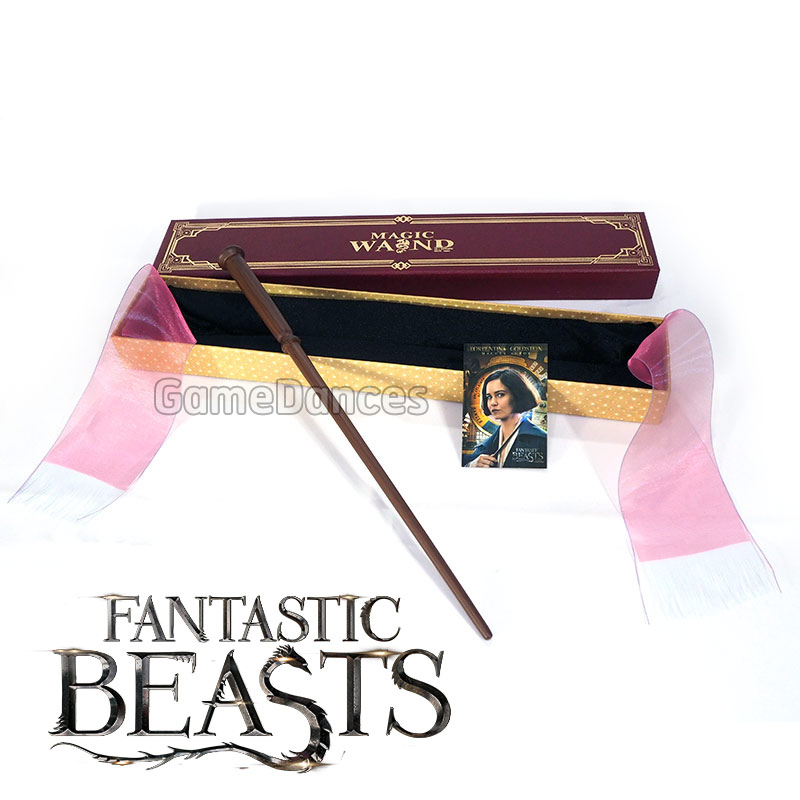 ไม้กายสิทธิ์ Fantastic Beasts พอร์เพนติน่า โกลด์สตีน แกนเหล็ก ไม่มีไฟ กล่องริบบิ้น สีดำ