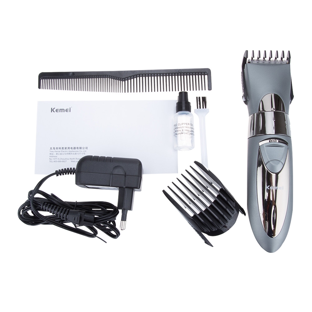 Kemei ปัตตาเลี่ยนตัดแต่งผม กันน้ำได้ รุ่น KM-605 (สีเงิน/เทา)