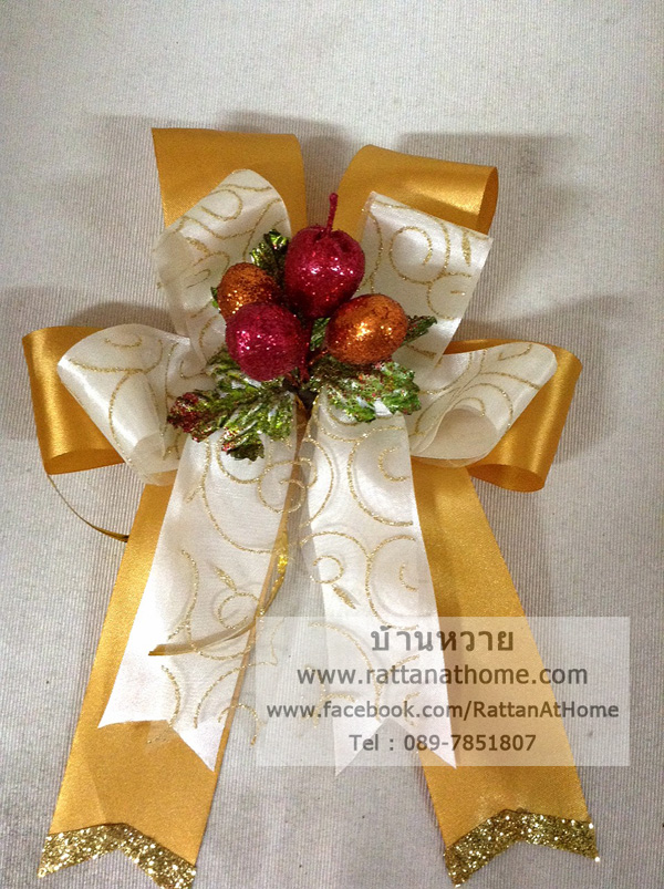 "งานตัวอย่าง" รับทำโบว์ติดกระเช้า โบว์ติดของชำร่วย โบว์ของขวัญ โบว์รางวัล โบว์ประกวด โบว์ติดรางวัล