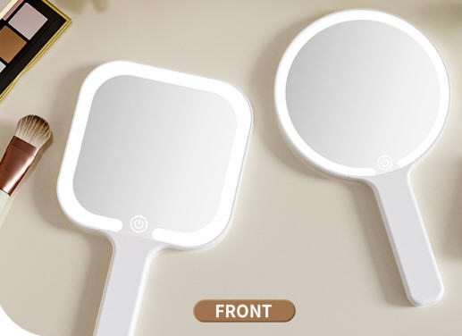 กระจกด้ามจับ,กระจกแต่งหน้า,กระจก,กระจกสกรีนโลโก้,ของแจก,กระจกพกพาไฟLED,กระจกLED