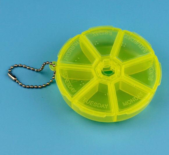 กล่องใส่ยาทรงกลม,กล่องใส่ยา,ตลับใส่ยา,กล่องใส่ยาพกพา,กล่องยา,กล่องใส่ยา7ช่อง