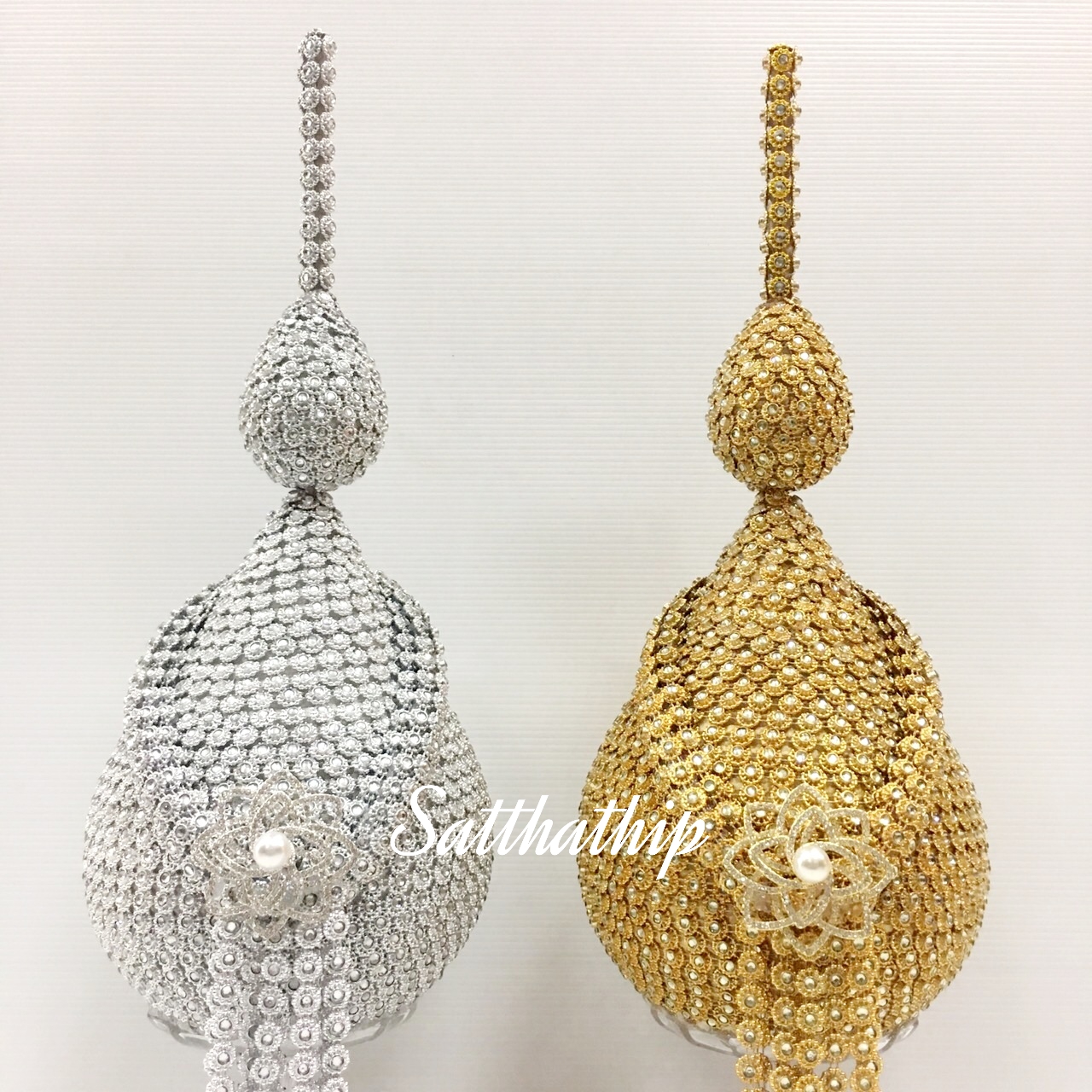 พานอลูมิเนียม l พานพุ่ม - พานพุ่มสักการะ - พานพุ่มเงินทอง - พานพุ่มนพเก้า [6 นิ้ว/ 3,200บาท/คู่]