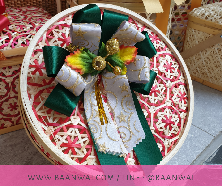 กล่องชะลอม ลายพิกุล ทรงกลม ขนาด 9 นิ้ว (สีธรรมชาติ)