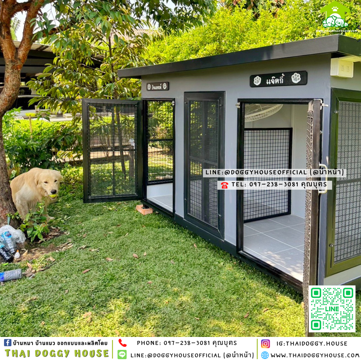 🏡บ้านหมา แบ่ง 𝟐 ห้อง แบบบ้าน 𝐁𝐨𝐱 𝐬𝐭𝐲𝐥𝐞 ✨