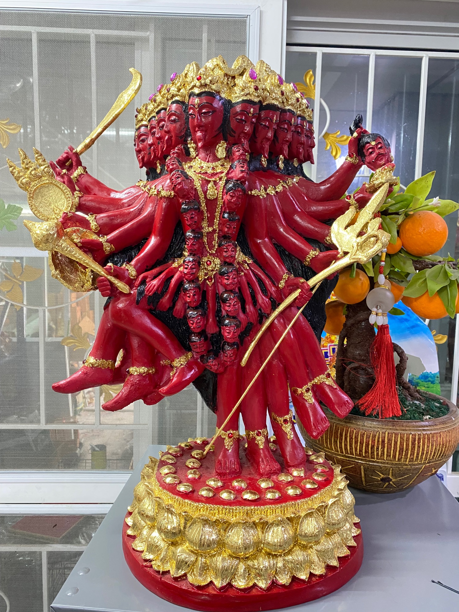พระเเม่กาลี องค์ขนาดใหญ่ สูง22นิ้ว ปางปราบมาร
