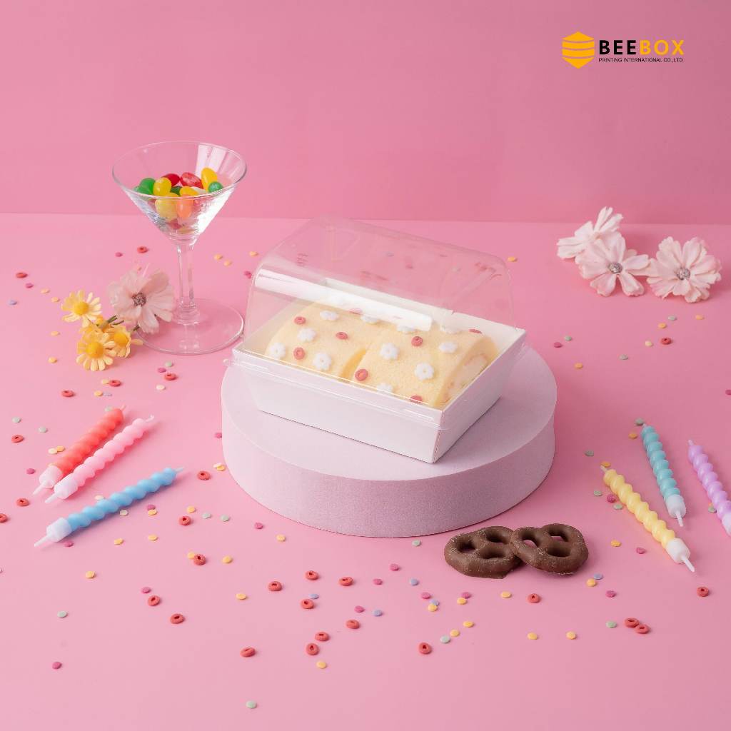 กล่องเค้กโรลพร้อมฝาโดม CR-1W 20ใบ (ฺฺBBX) (09-8182)