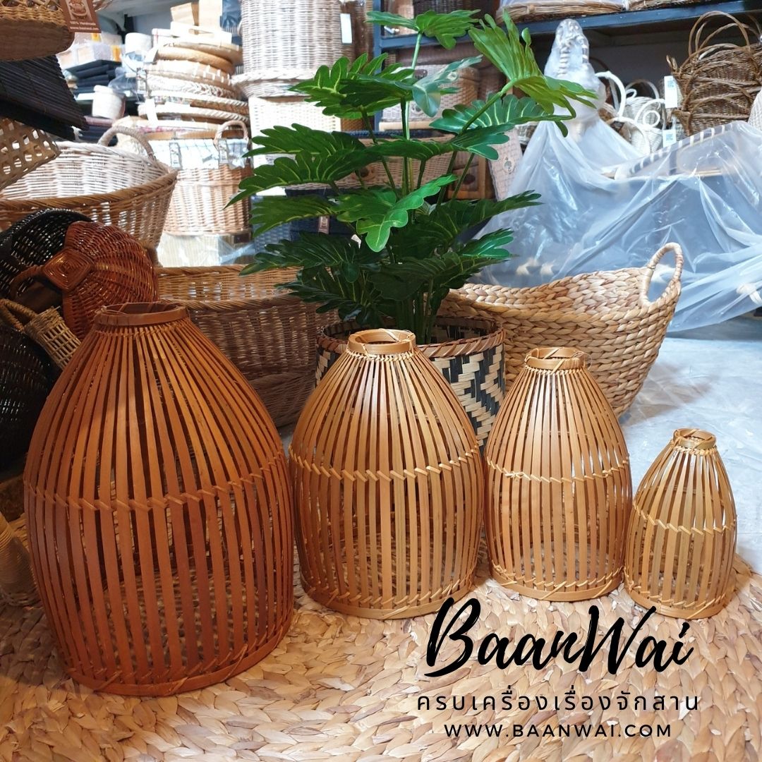 โคมไฟสุ่มปลา โคมไฟไม้ไผ่ มี 4 ขนาด