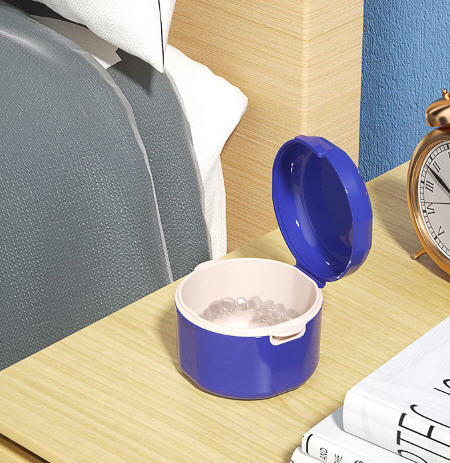 กล่องใส่ฟันปลอม,กล่องเก็บฟันปลอม,กล่องใส่รีเทนเนอร์,กล่องเก็บรีเทนเนอร์,สกรีนโลโก้