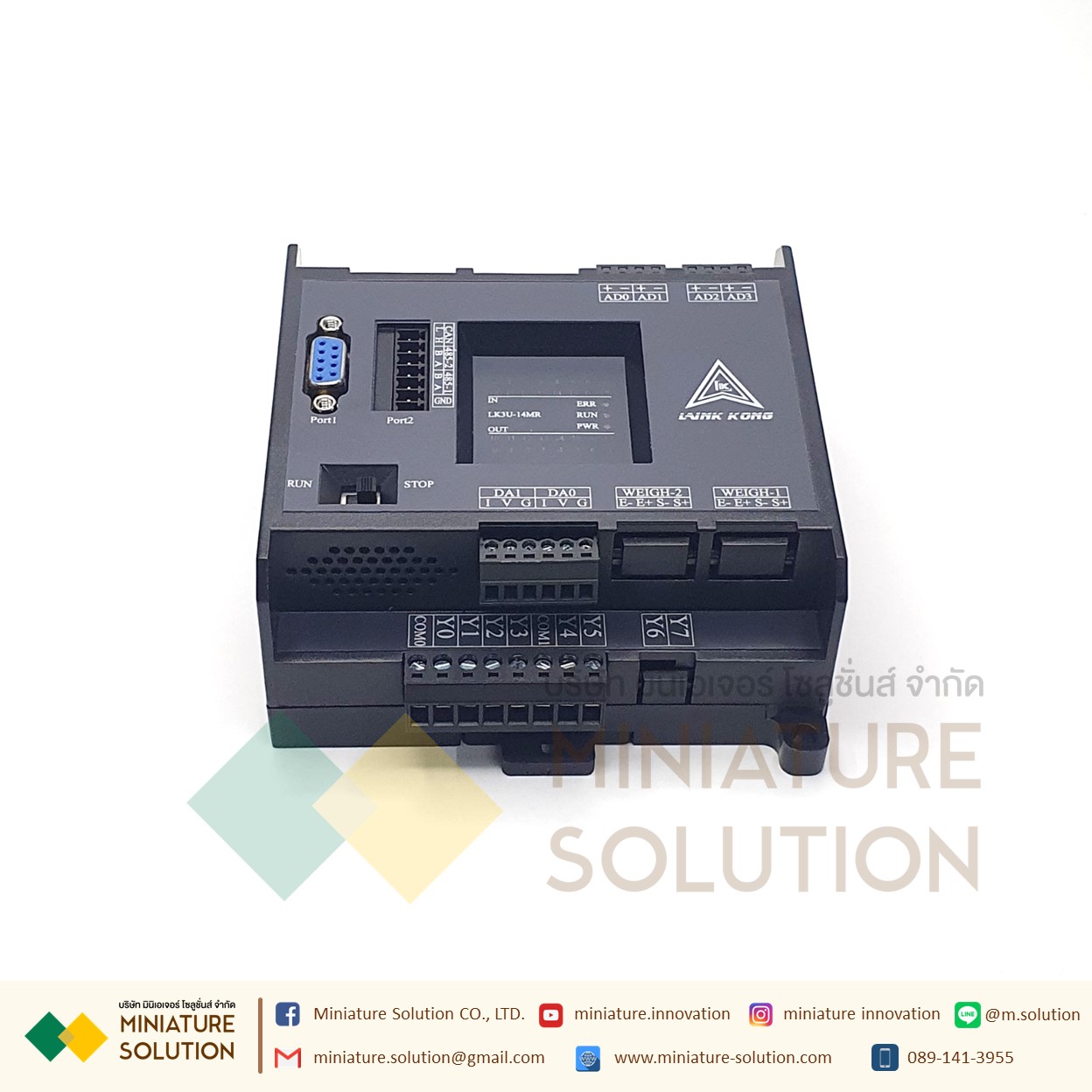 PLC LK3U-14MR-4AD-2DA MITSU GXWork + PT100 4CH