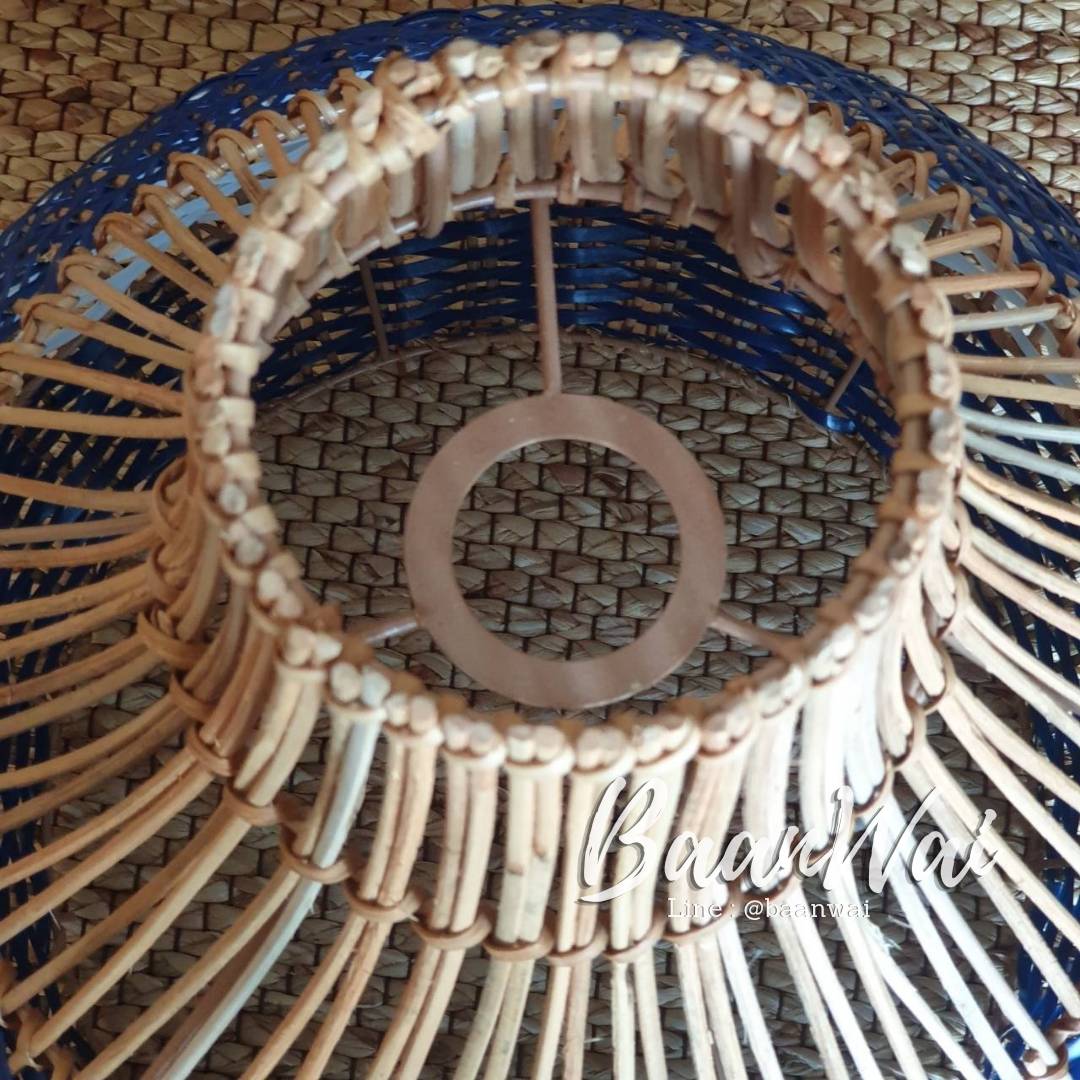 โคมไฟหวายเทียม ทรงน้ำเต้า ขนาด 45*45 cm