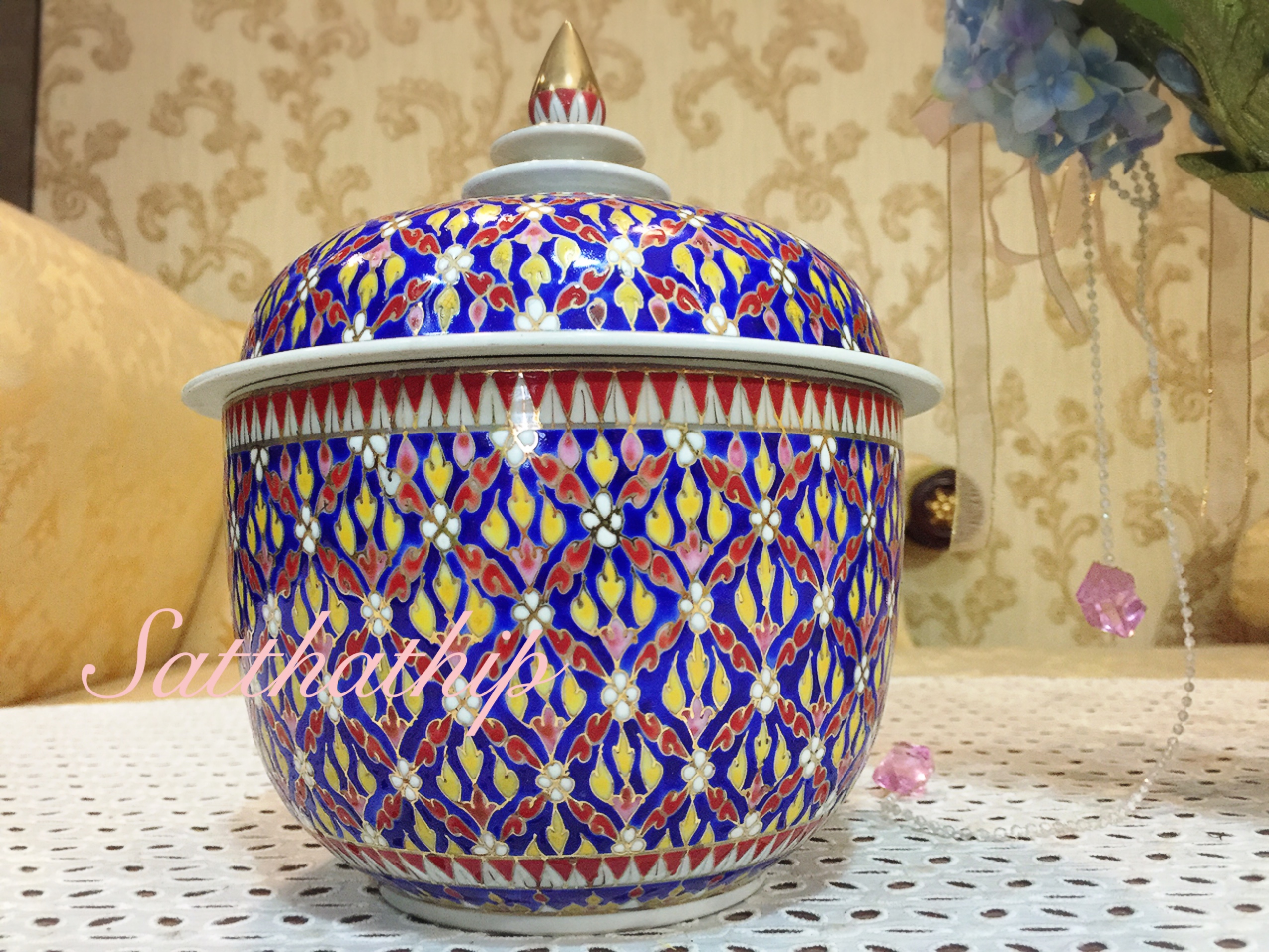 โกศอัฐิ เบญจรงค์ - โถ เบญจรงค์ - โถบรรจุอัฐิ