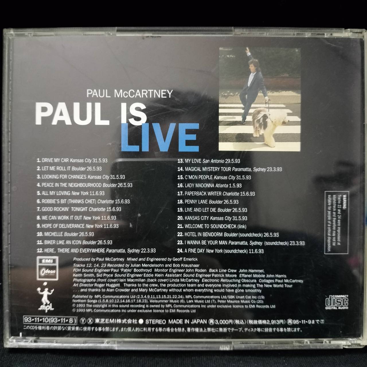 Paul McCartney – Paul Is Live / JAPAN / มีรอยบ้าง