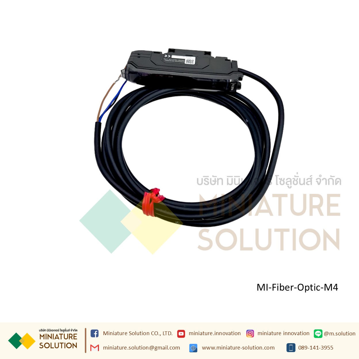 BERM เซนเซอร์ออปติคอล fiber optic sensor amplifier probe M3M4M6 หัวตรง M4 Diffuse Reflective Sensor พร้อมใช้งาน