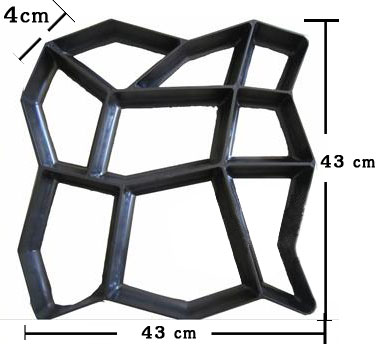 DIY แม่พิมพ์ลายพื้นทางเดิน ลายหินกาบ ขนาด 43x42x4 cm D1