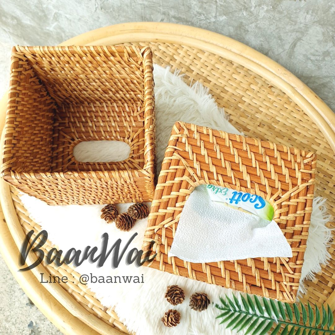 กล่องหวาย กล่องครอบทิชชูหวาย กล่องหวายอเนกประสงค์