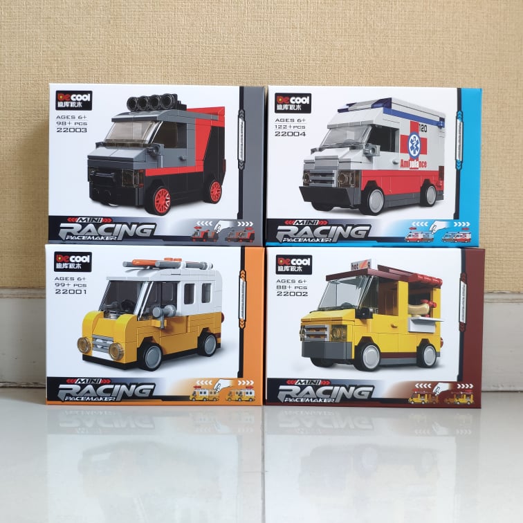 เลโก้จีน Decool 22001-22004 ชุด Mini Racing Pacemaker (Pull back ดึงถอยหลัง แล้ววิ่งได้ )