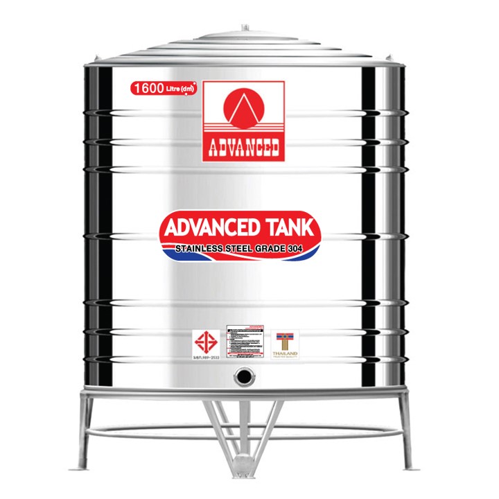 แทงค์เก็บน้ำสแตนเลสADVANCE พื้นเรียบ รุ่น AVF1600 **แถมลูกลอยฟรี**
