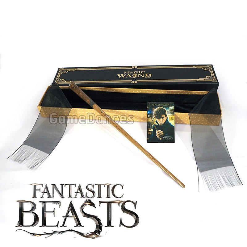 ไม้กายสิทธิ์ Fantastic Beasts นิวท์ สคามันเดอร์ แกนเหล็ก ไม่มีไฟ กล่องริบบิ้น สีดำ