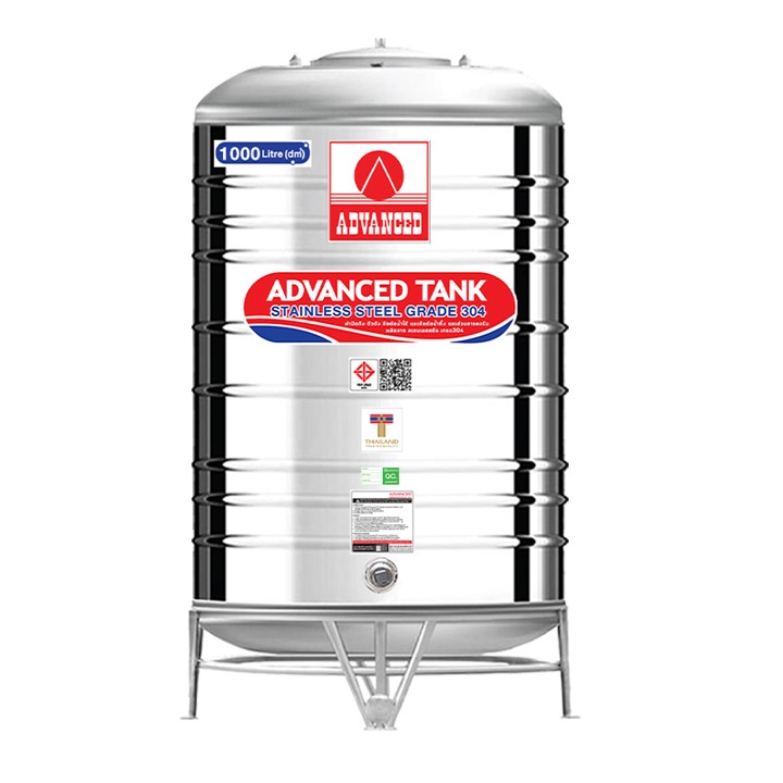 แทงค์เก็บน้ำสแตนเลสADVANCE ก้นนูน รุ่น AV1000 **แถมลูกลอยฟรี**