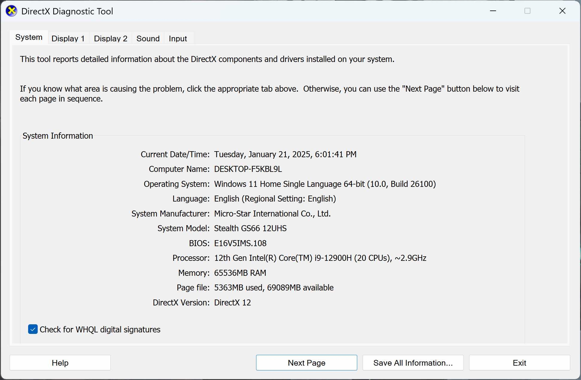 MSI STEALTH GS66 12UHS-253TH (CORE BLACK)