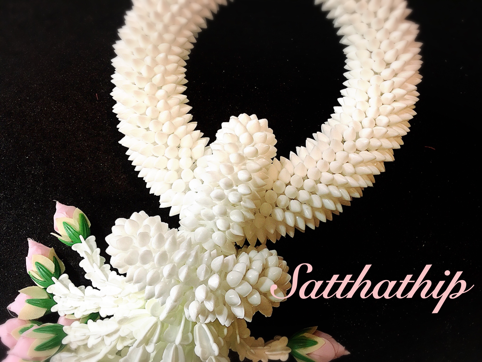 พวงมาลัยดอกพุด - พวงมาลัยดอกพุดประดิษฐ์ - พวงมาลัยประดิษฐ์