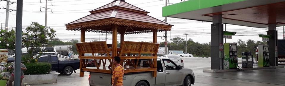 ( รหัส A1 ) ศาลา บาหลี ไม้สัก แบบทาสีด้าน หลังนิว / ขนาด 2.00x2.00x3.00 เมตร