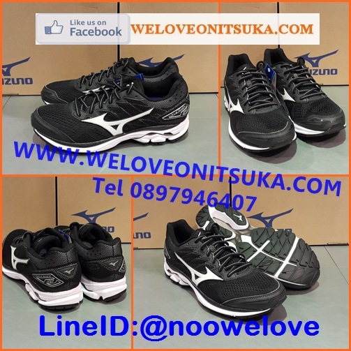 รองเท้าวิ่ง Mizuno Wave Rider 20 สีดำคาดขาว รองเท้าวิ่งออกกำลังกาย ยอดนิยม สีสวย นุ่มใส่สบายเท้า เบา น่าใช้ J1GC170301