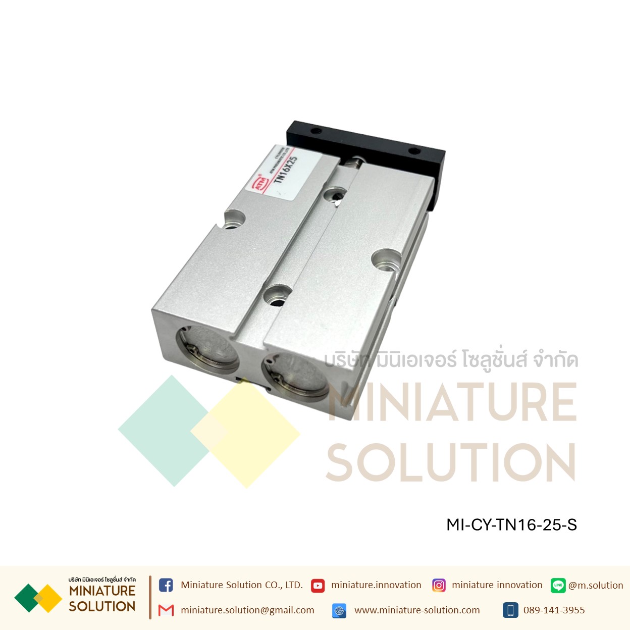 TN16 Series กระบอกสูบลมนิวเมติก 16 มม. กระบอกสูบเพลาคู่ pneumatic double rod double shaft cylinder M5X0.8 ก้านสูบคู่