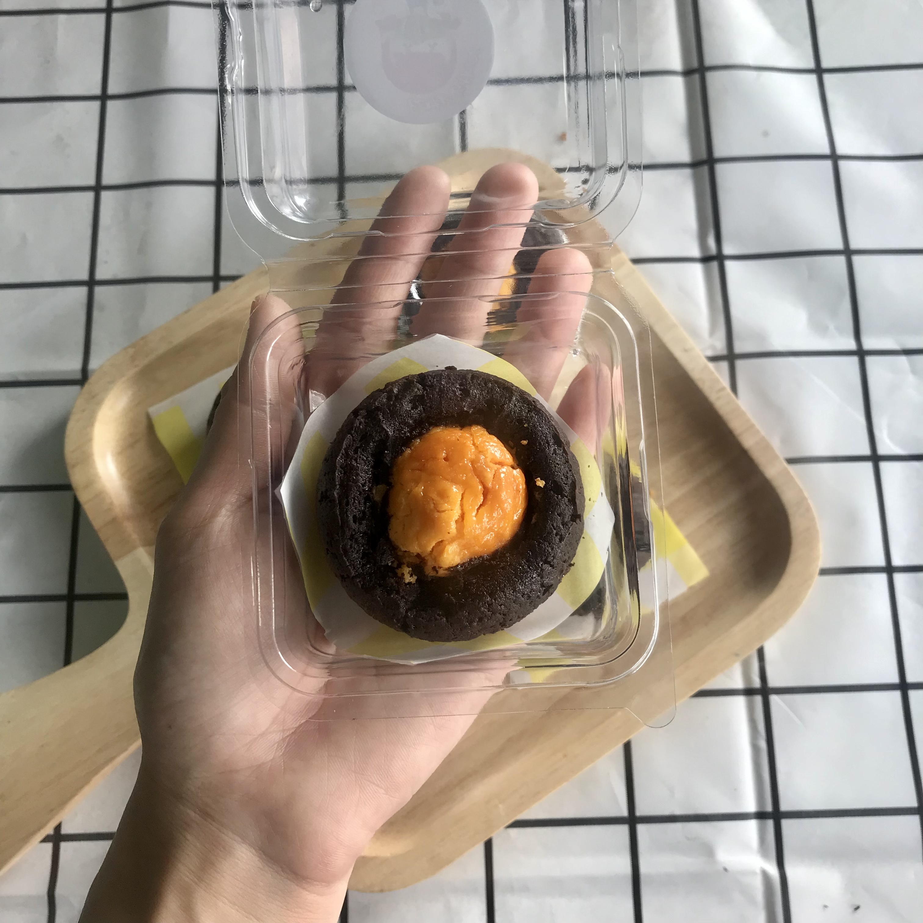 บราวนี่ไข่ทองคำ บราวนี่ไข่เค็ม ใช้ดาร์คช็อคแท้75% Salted egg with dark chocolate brownie