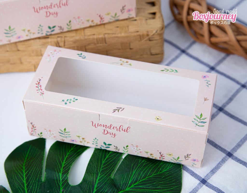 กล่องพายสับปะรด ลาย Wonderful 8 x 18.5 x 5.5 ซม. ห่อ 20 ใบ (09-9074)