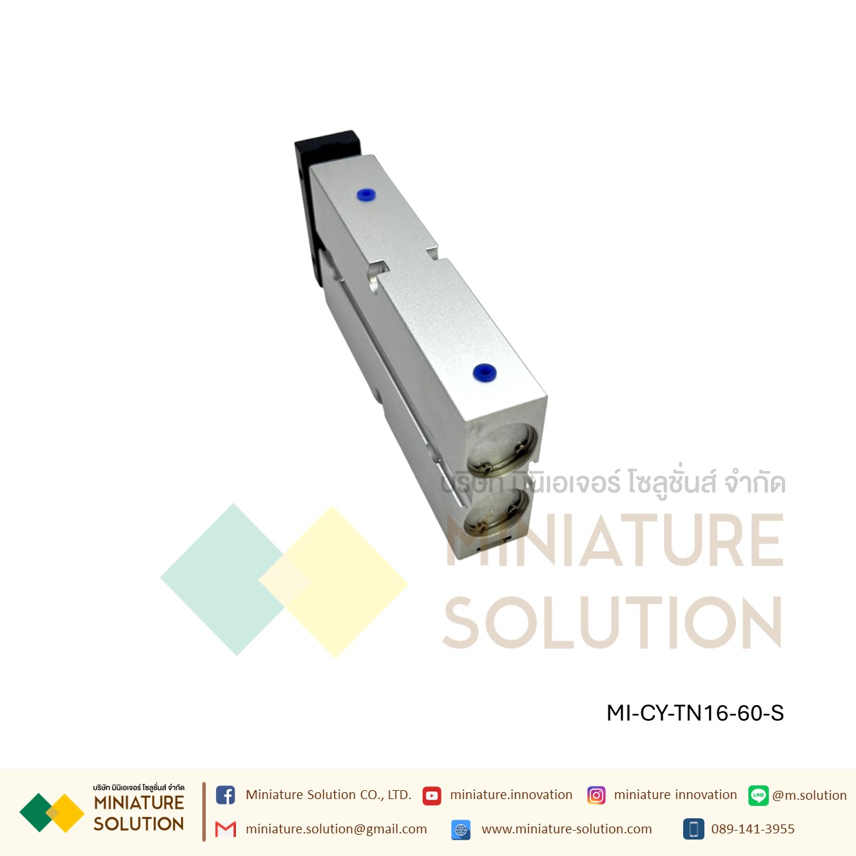 TN16 Series กระบอกสูบลมนิวเมติก 16 มม. กระบอกสูบเพลาคู่ pneumatic double rod double shaft cylinder M5X0.8 ก้านสูบคู่