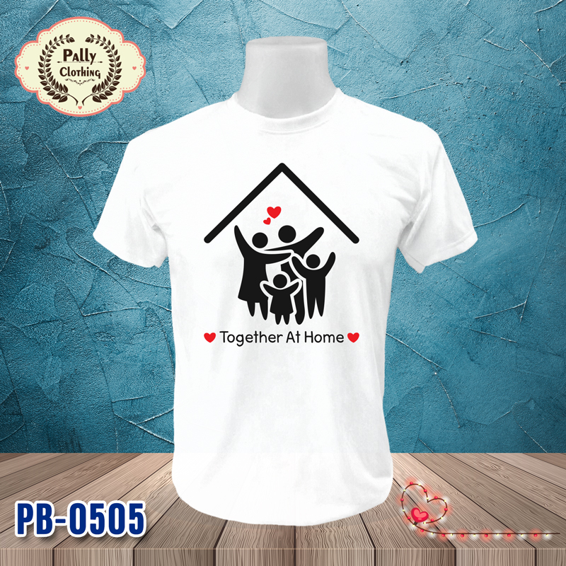 เสื้อยืดสู้ COVID-19 PB-0505 ลาย Together At Home