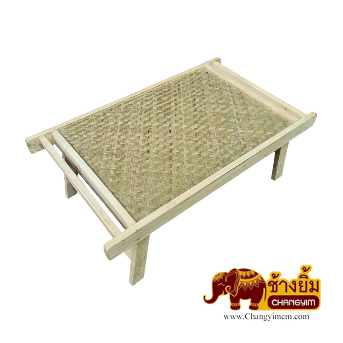 ถาดสานโต๊ะพับ สีไม้ธรรมชาติ ( 14x20 นิ้ว )