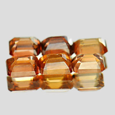 เพทายดิบสีส้มน้ำตาล (Zircon) 4 กะรัต 6 ชิ้นไม่เผา